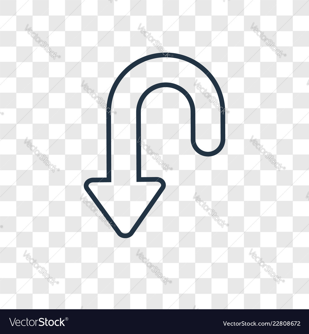 Under linear icon isolated on transparent