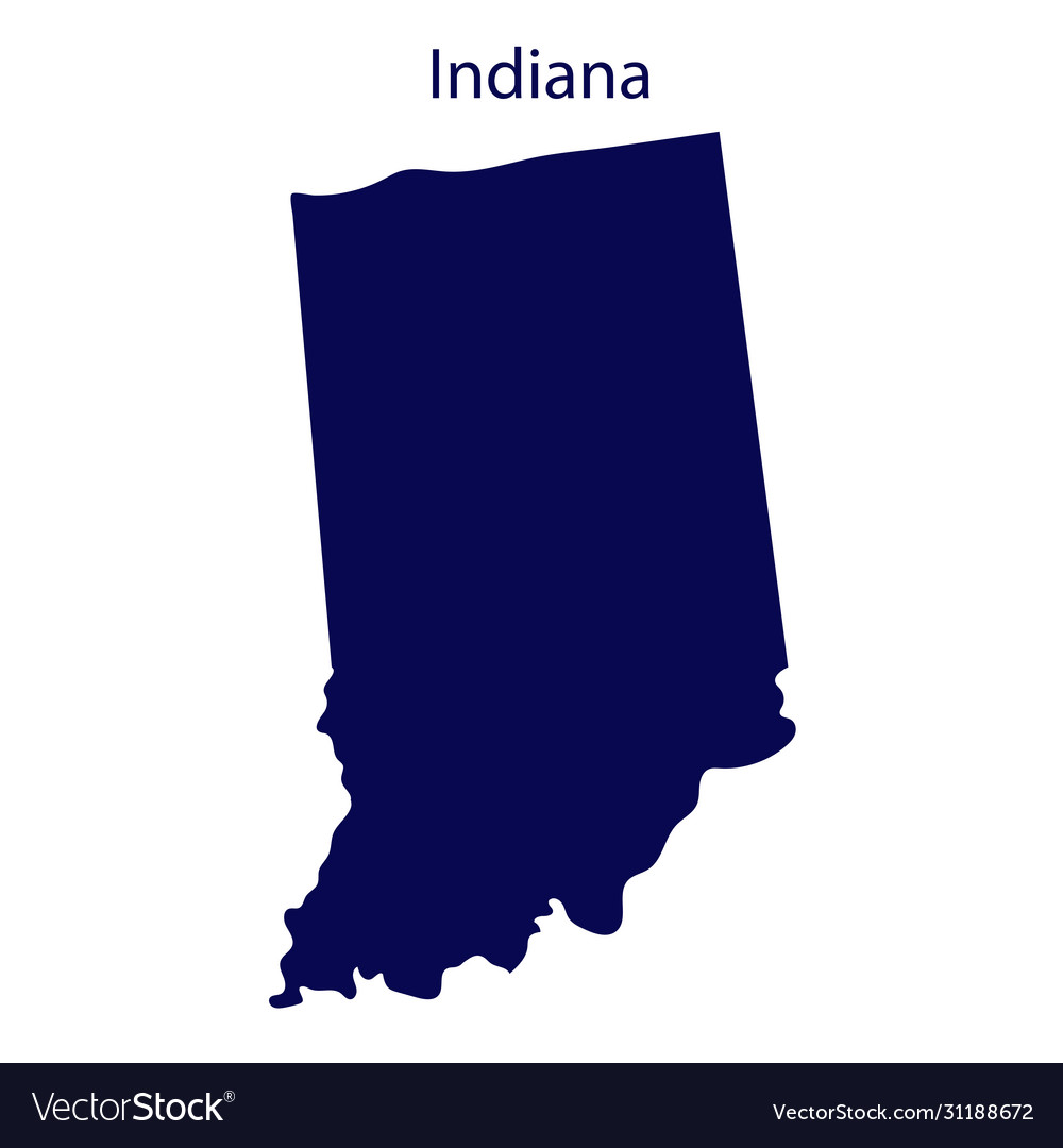 United states indiana dark blue silhouette the Vector Image