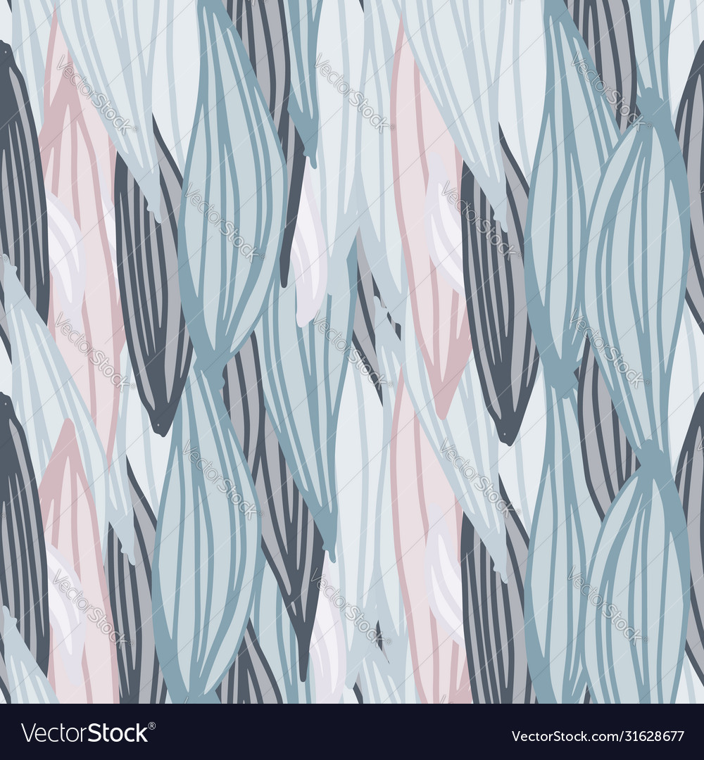 Abstract leaves shape seamless pattern
