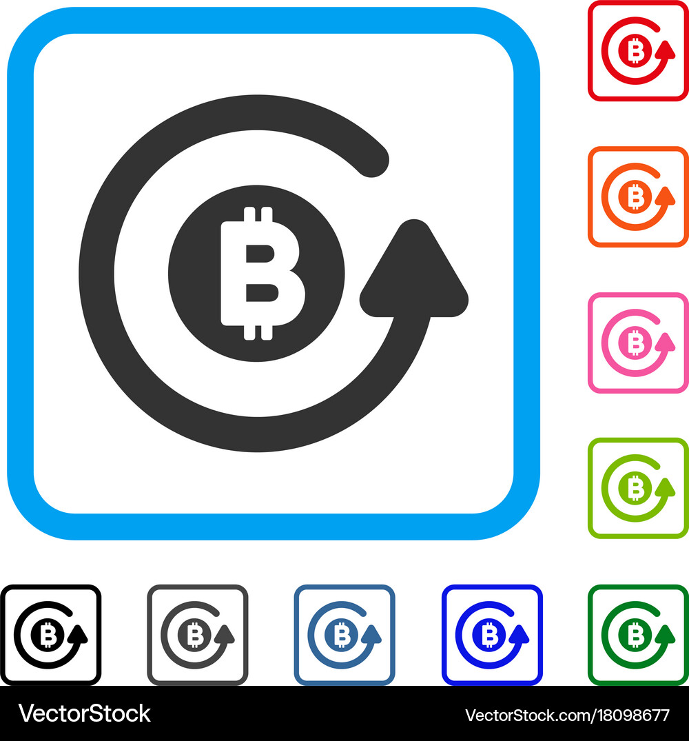 Bitcoin chargeback framed icon Royalty Free Vector Image