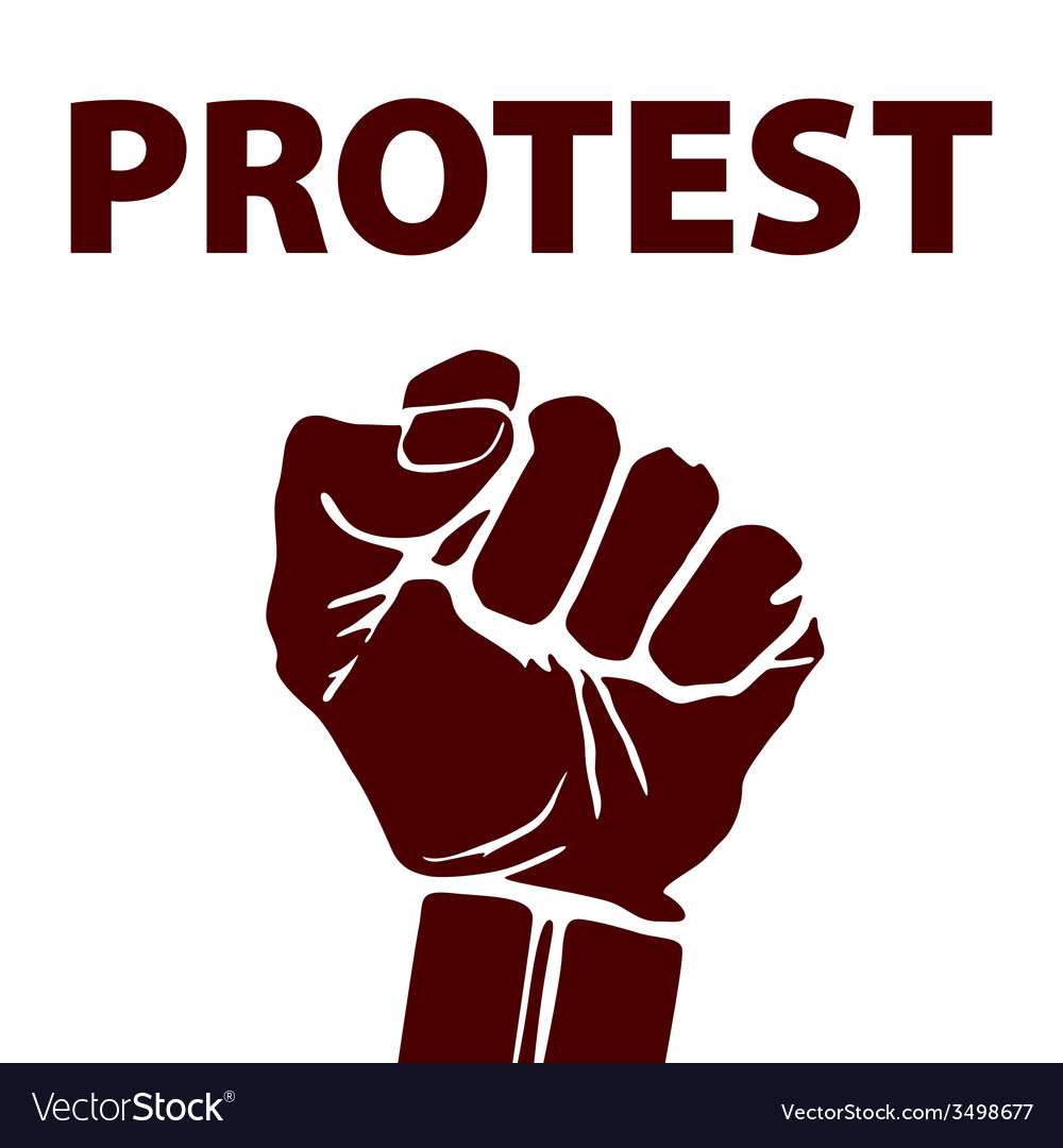 Clenched fist held in protest freedom