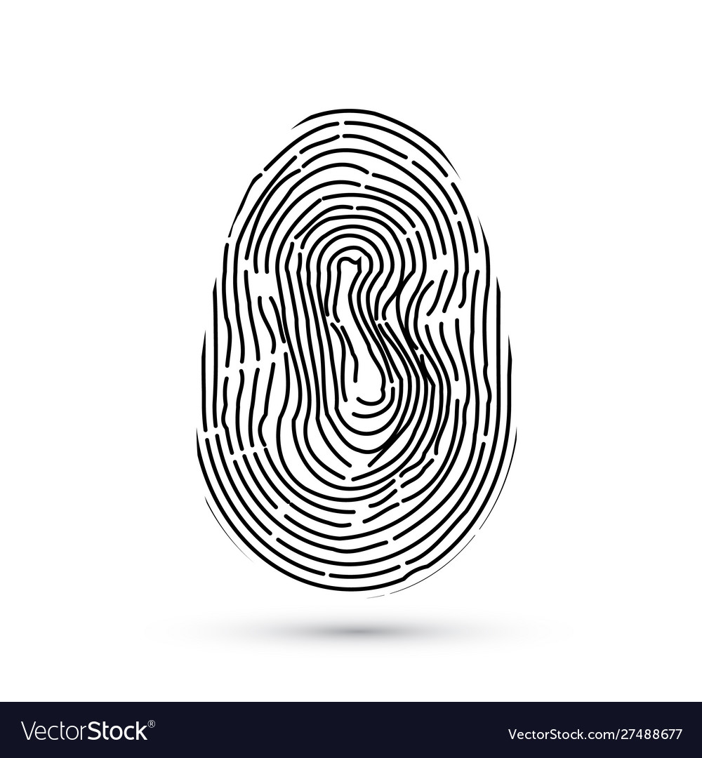Fingerprint icon isolated on write with shadow