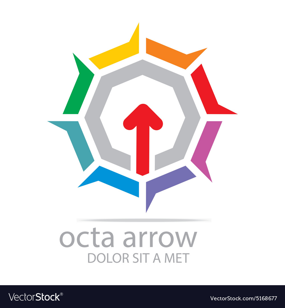 Hexagon arrow icon abstract Royalty Free Vector Image