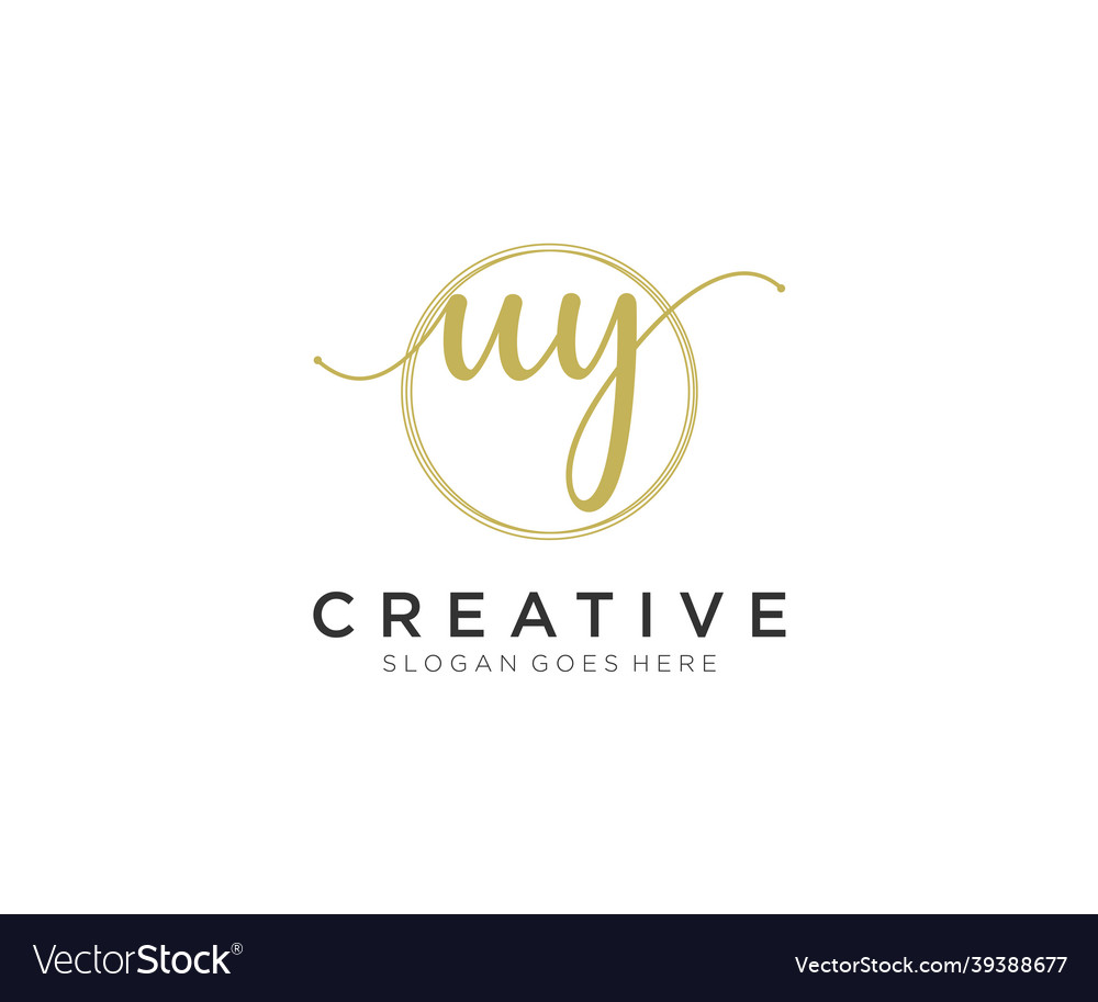 Initial uy feminine logo beauty monogram Vector Image