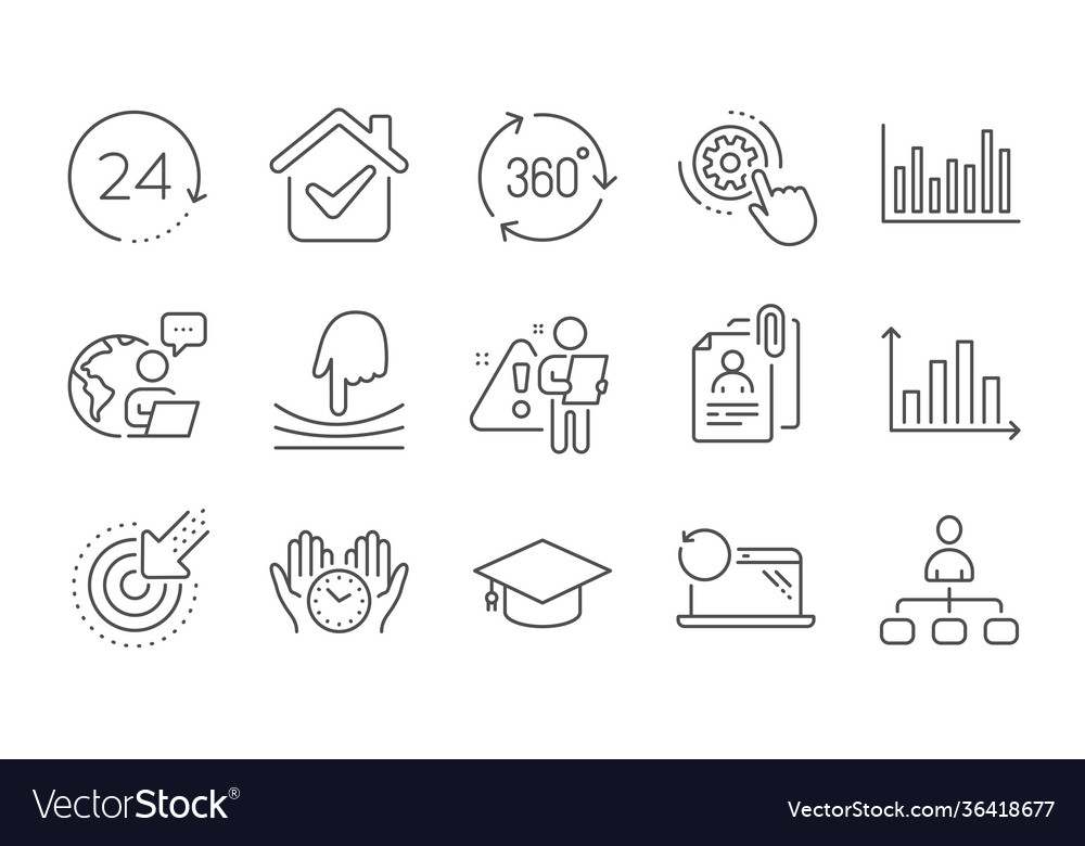 Interview documents 24 hours and diagram graph vector image Interview documents 24 hours and diagram graph