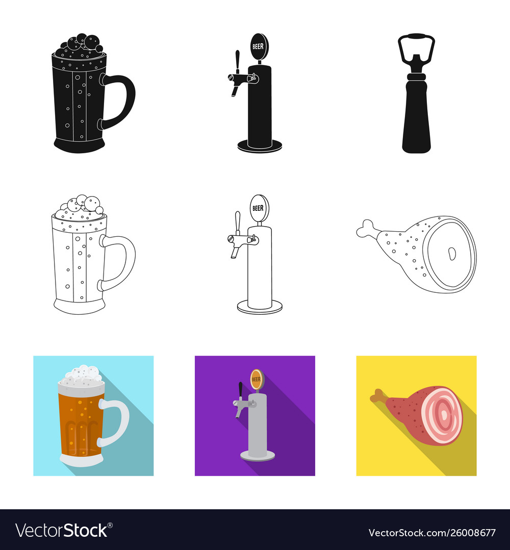Isolated object pub and bar sign collection vector image Isolated object pub and bar sign collection