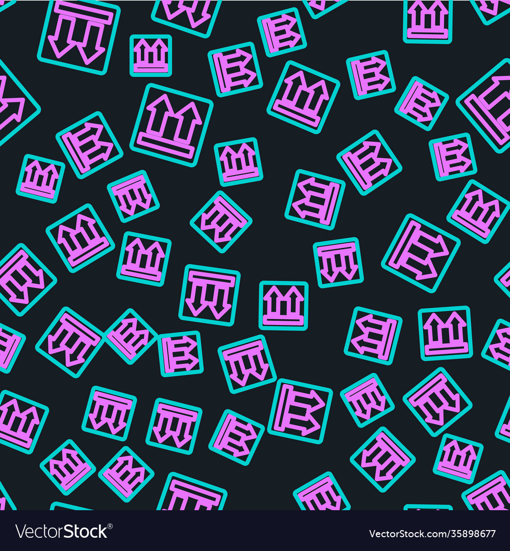 Line this side up icon isolated seamless pattern Vector Image Line this side up icon isolated seamless pattern
