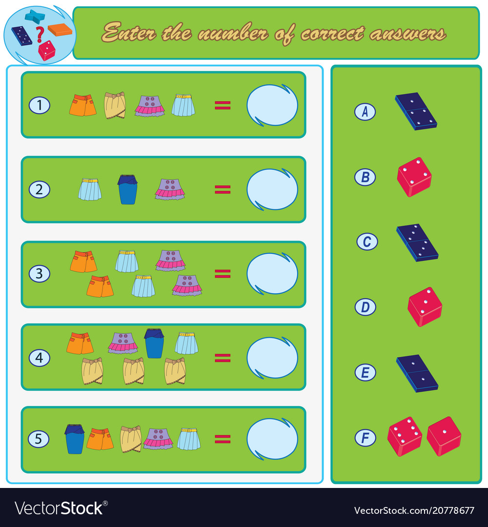 Logical task find the right answers Vector Image Logical task find the right answers
