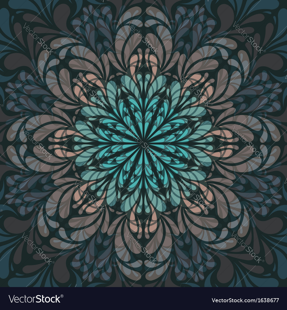 Ornamental round pattern with drops