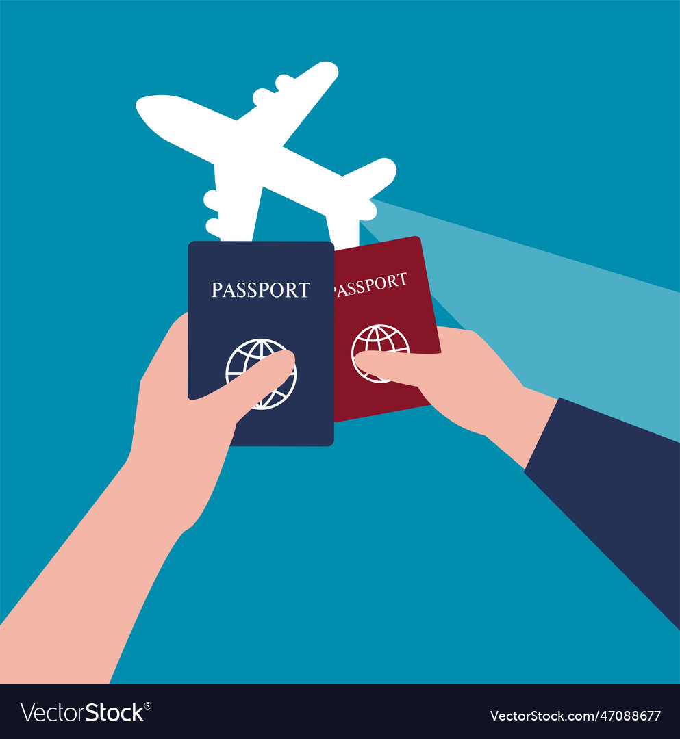 Passport with on air ticket Royalty Free Vector Image