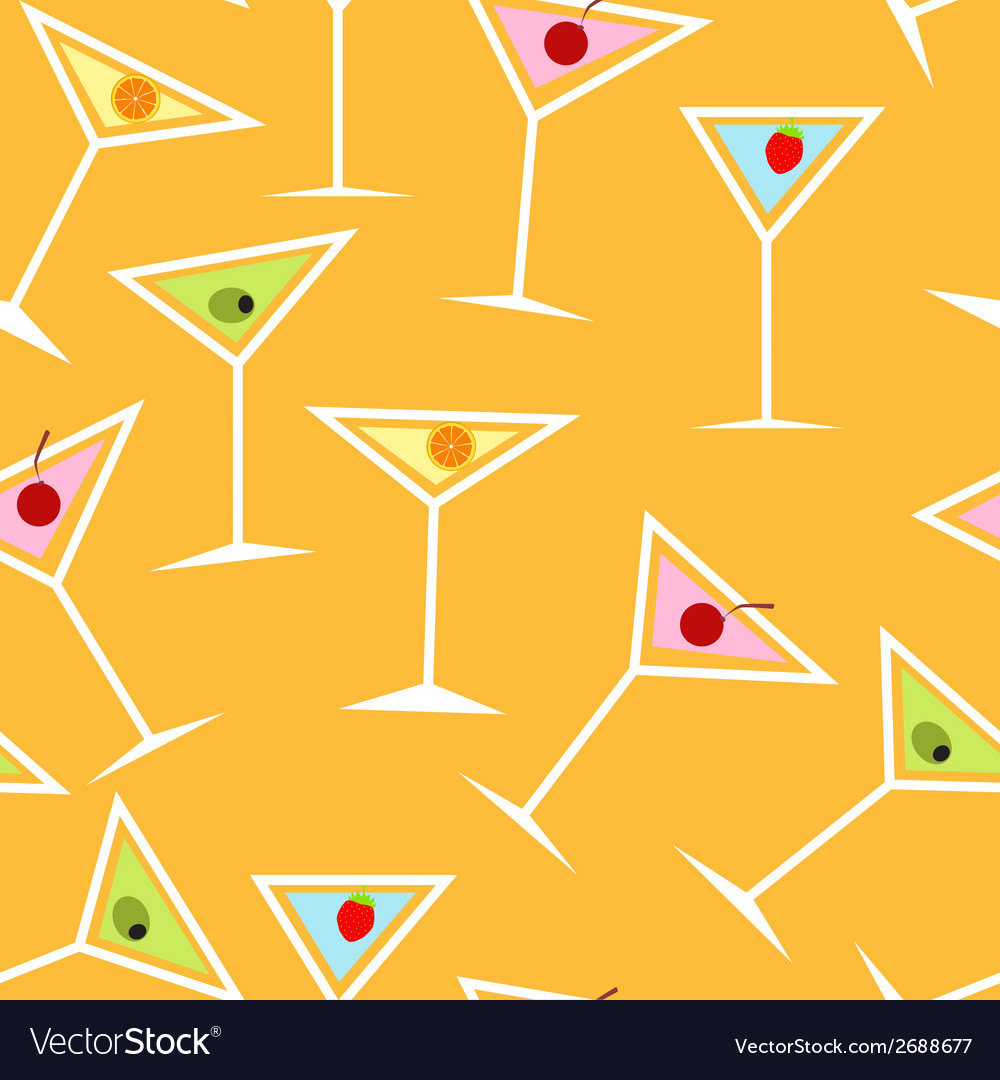 Seamless background pattern of alcoholic cocktail Vector Image