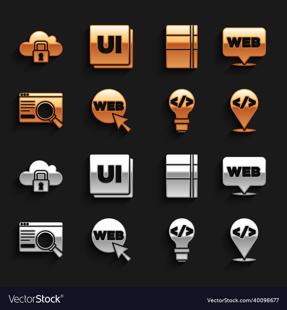 Set web and graphic design front end development vector image Set web and graphic design front end development