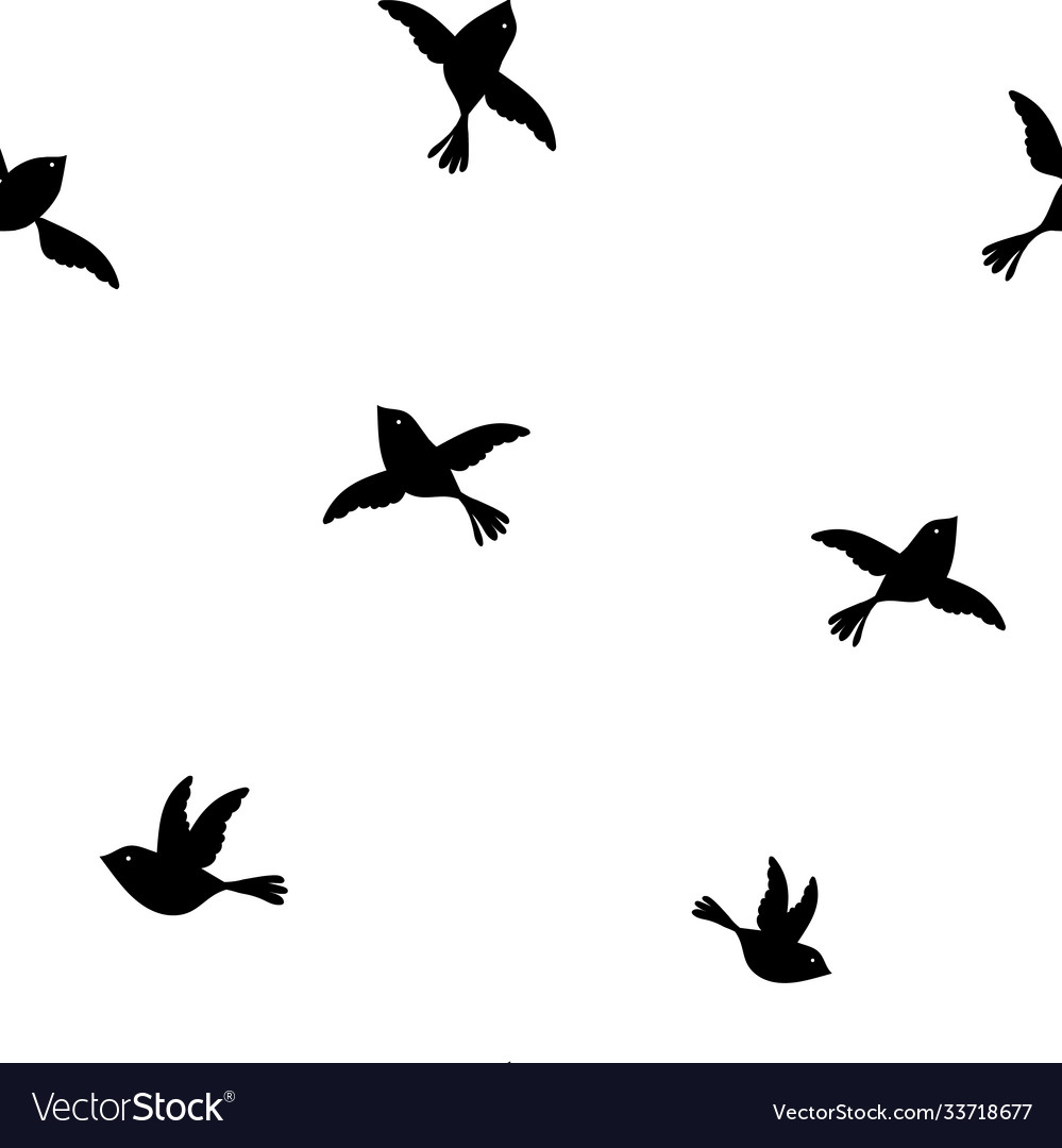 Simple seamless repeat pattern with birds