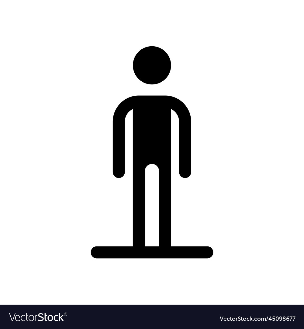 Standing pedestrian black glyph ui icon Royalty Free Vector