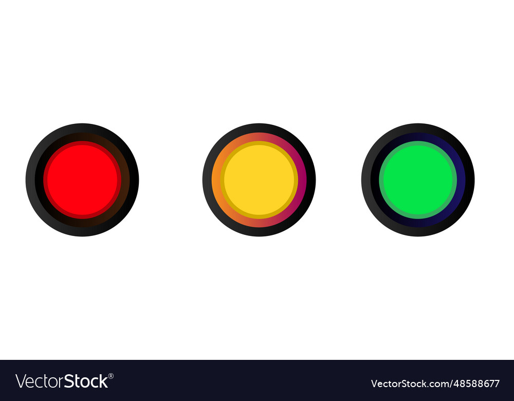 Start and stop web button realistic multicolored vector image Start and stop web button realistic multicolored