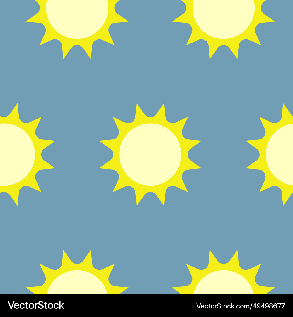 Sun on a blue background seamless pattern Vector Image