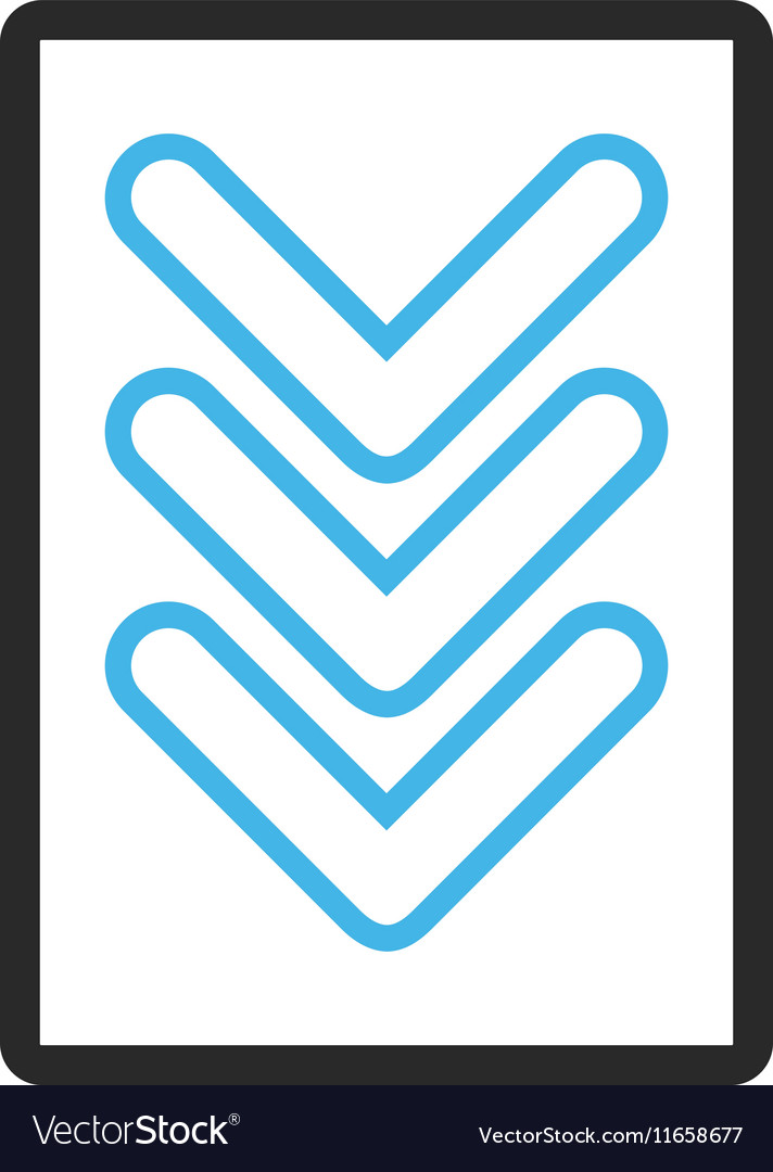 Triple pointer down framed icon