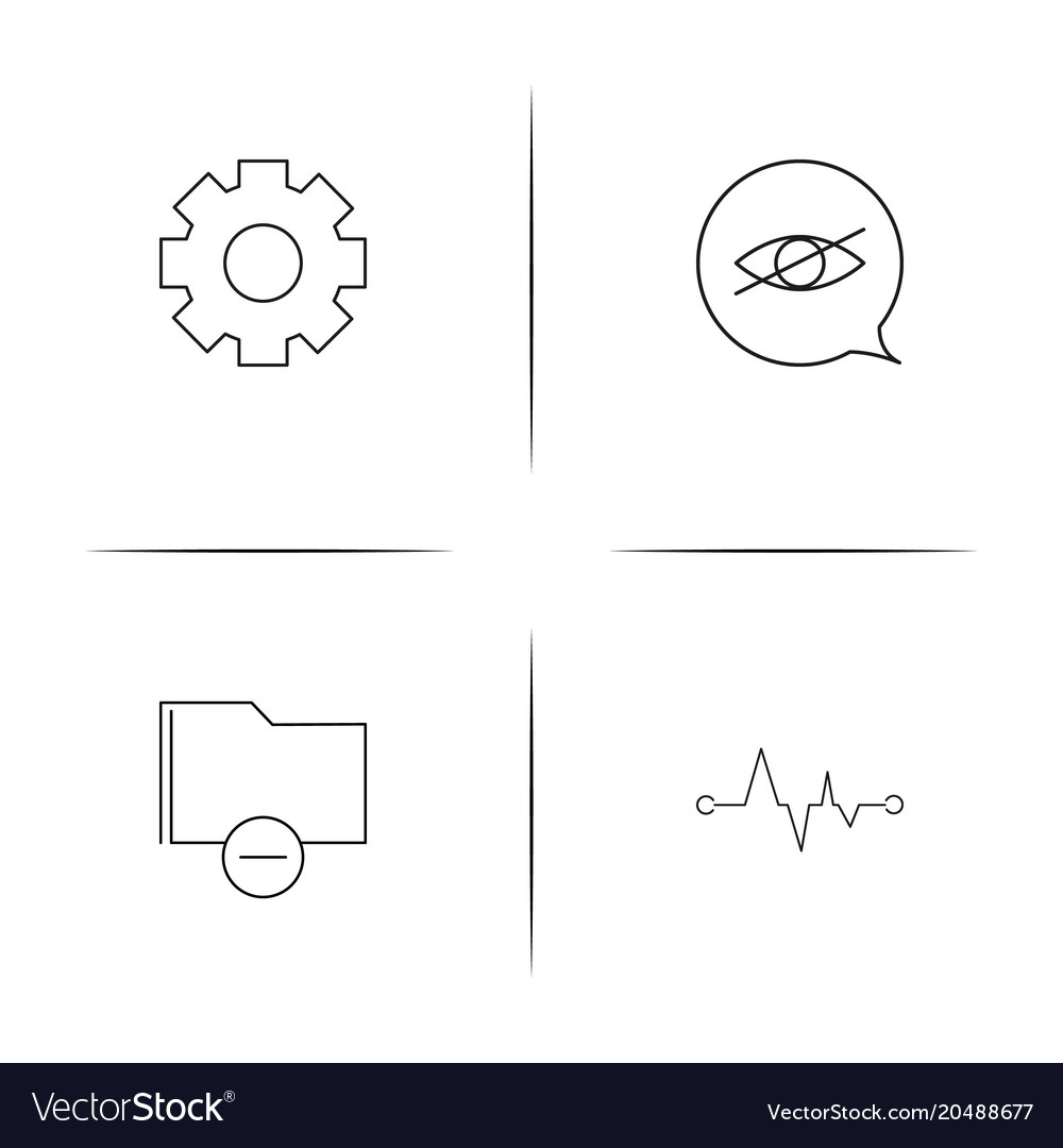 Web and text simple linear icons set outlined