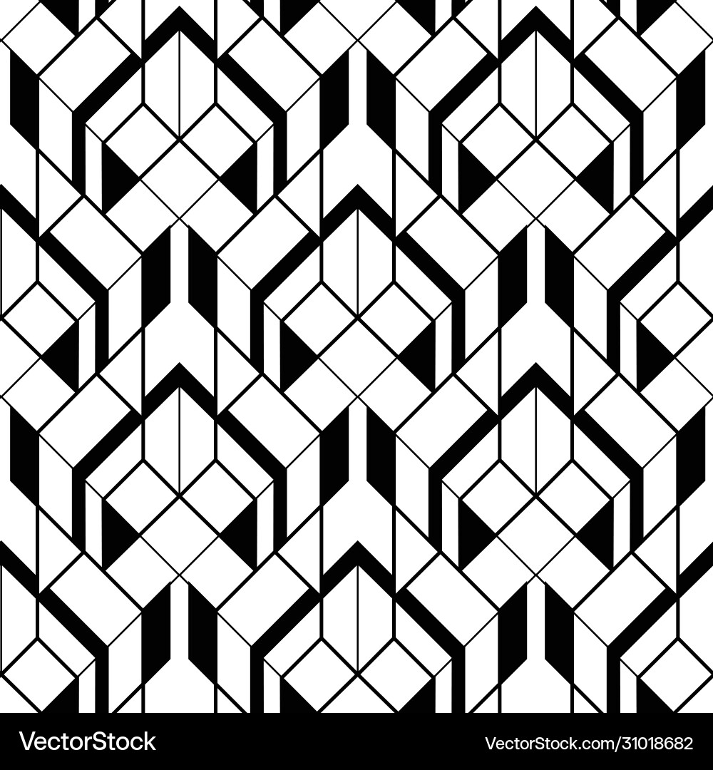 Art deco pattern black white background Royalty Free Vector