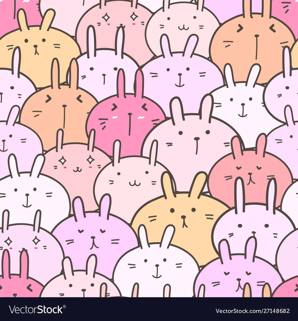 Cute bunny seamless pattern background Royalty Free Vector