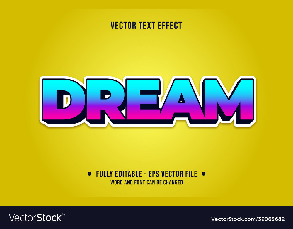 Editable text effect gradient style for digital