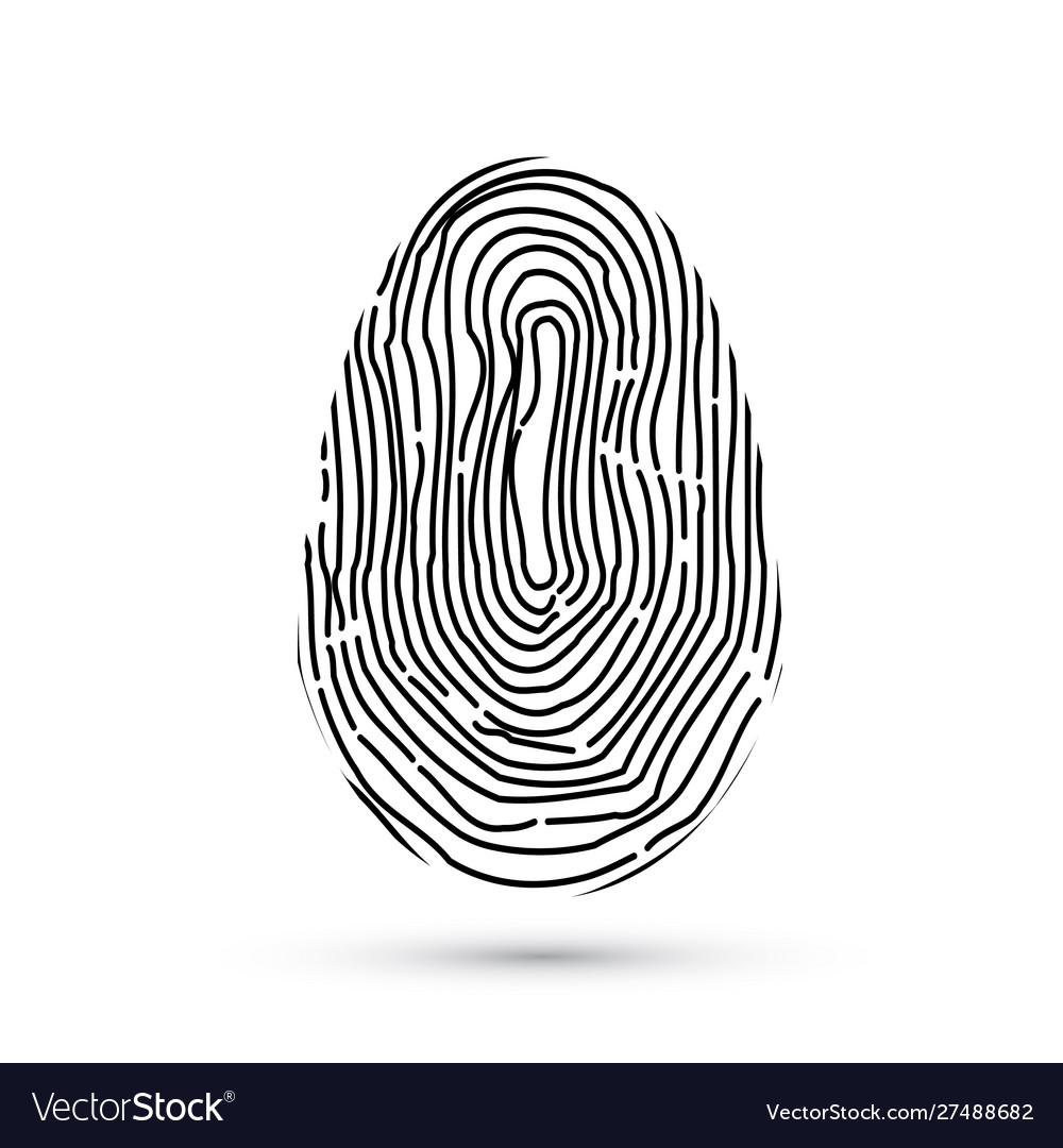Fingerprint icons isolated on write with shadow Vector Image Fingerprint icons isolated on write with shadow