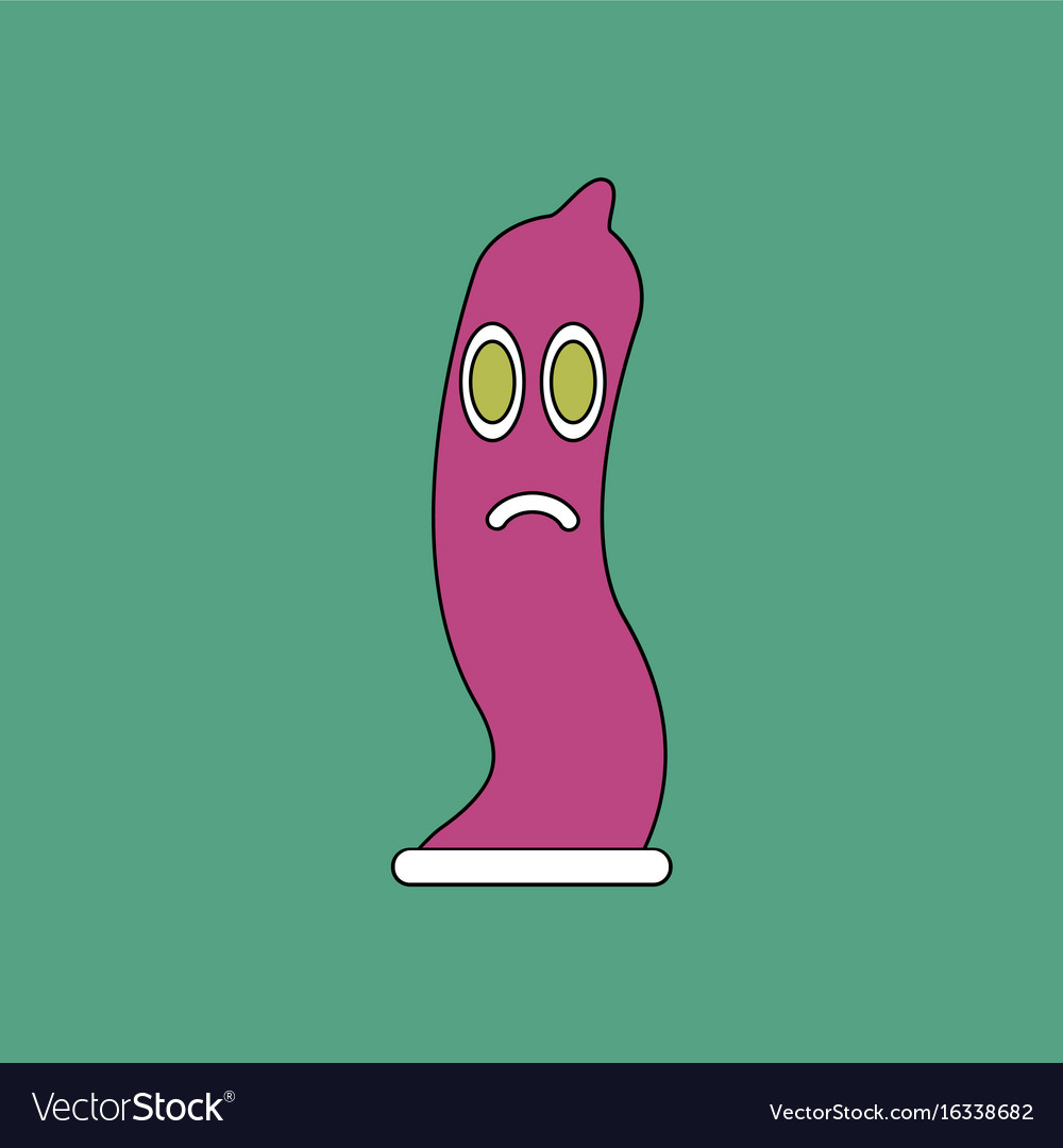 Flat icon design collection sad condom silhouette