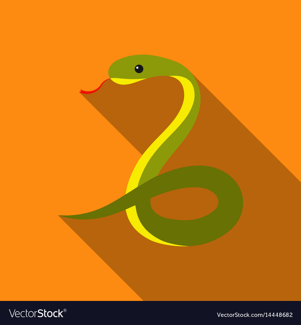 Flat Snake Icon - Single Reptile