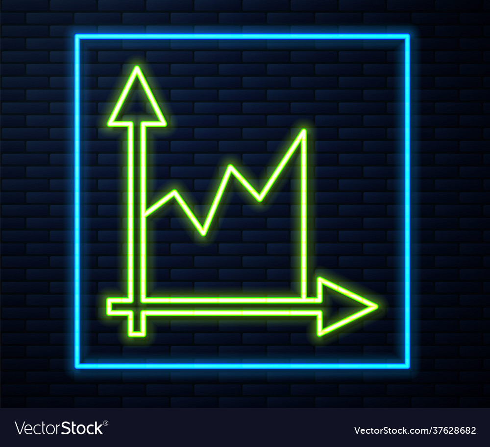 Glowing neon line graph schedule chart diagram vector image Glowing neon line graph schedule chart diagram