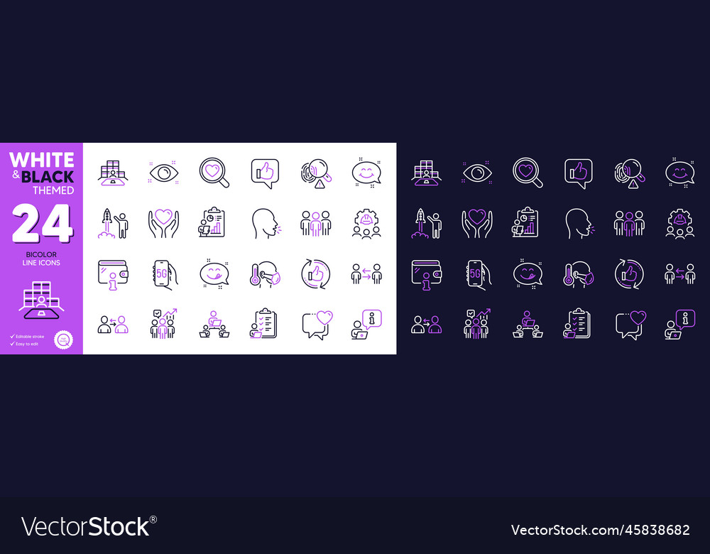 Group teamwork and refresh like line icons Vector Image Group teamwork and refresh like line icons