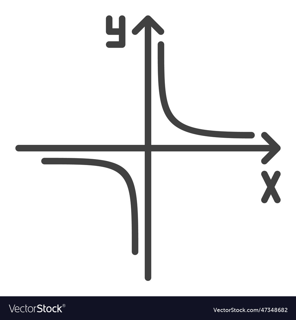 Math graph with arrows concept outline icon