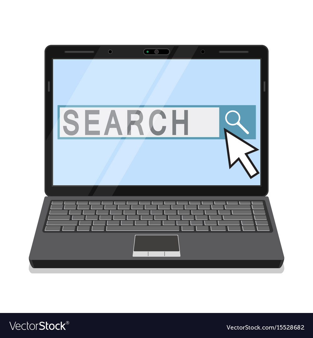 Notebook with search field on the screen