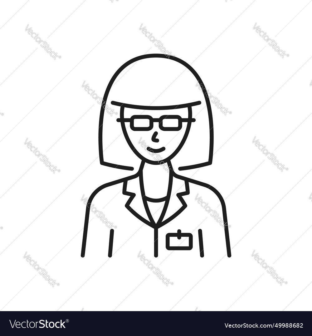 Pharmacist line icon pharmacy chemist doctor Vector Image