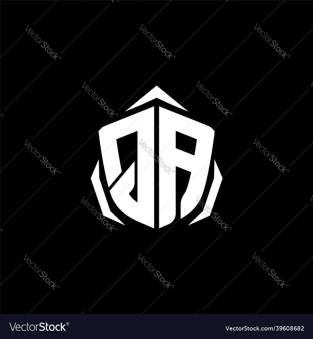 Qa monogram shield shape style