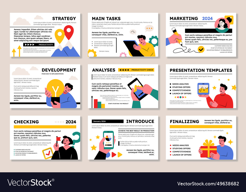Report template business presentation slides Vector Image