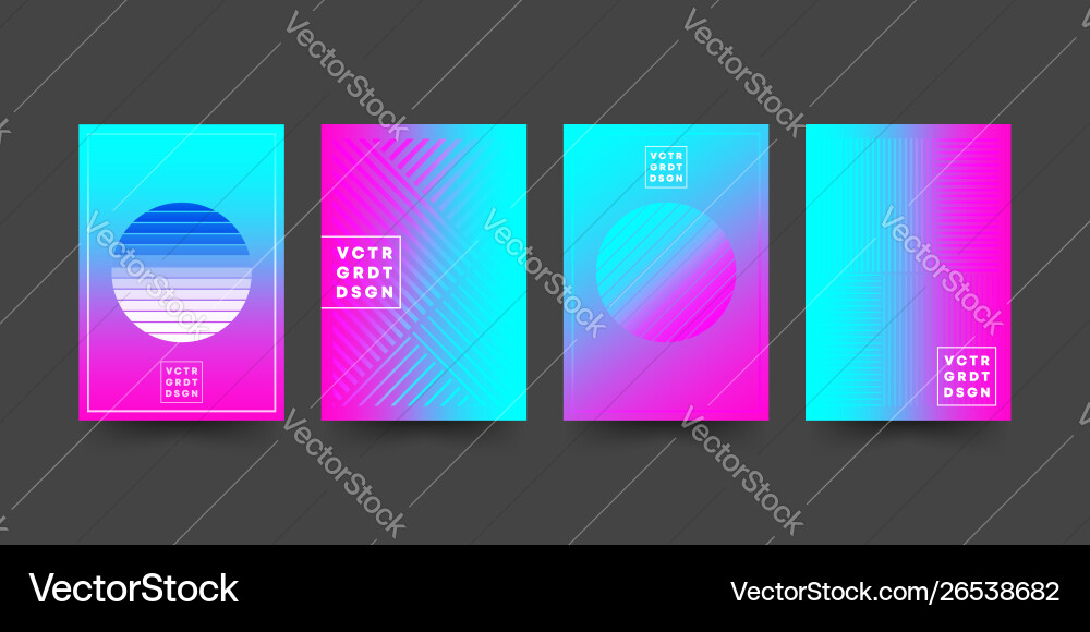 Set gradient cover templates design for flyer Vector Image