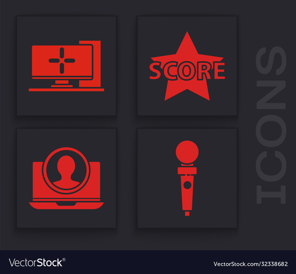 Set joystick for arcade machine computer monitor vector image Set joystick for arcade machine computer monitor