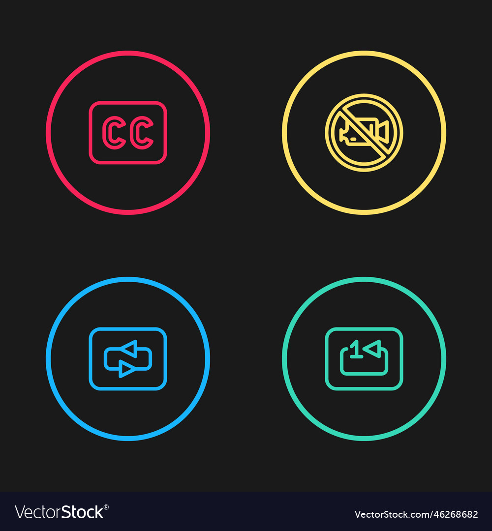 Set line repeat button track music player Vector Image Set line repeat button track music player