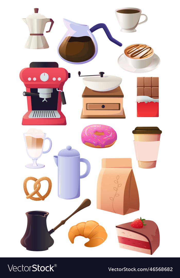 Set of objects for making coffee cups