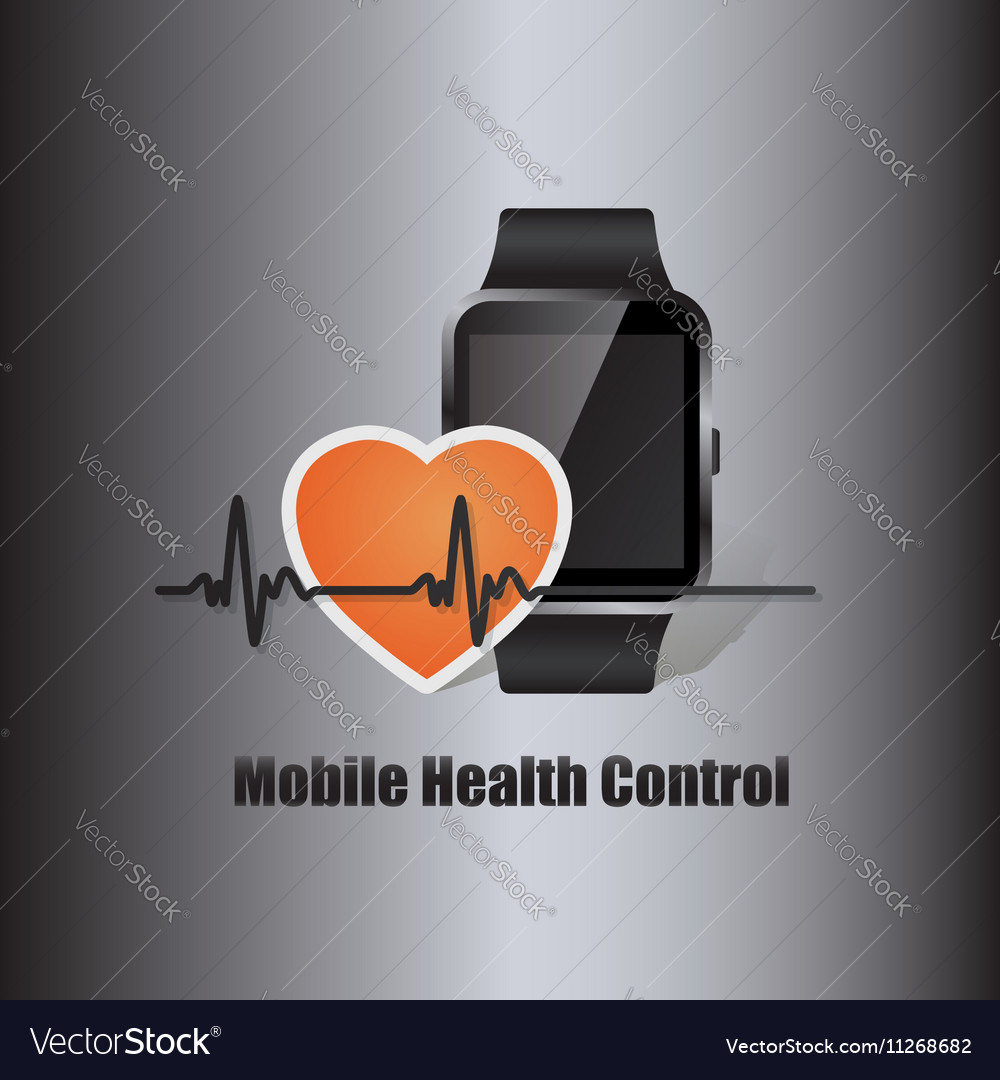 Smart watch with heart beat symbol