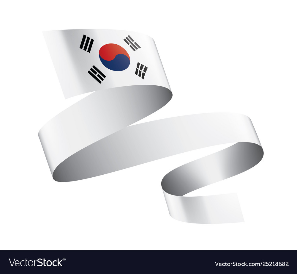 South korean flag on a white