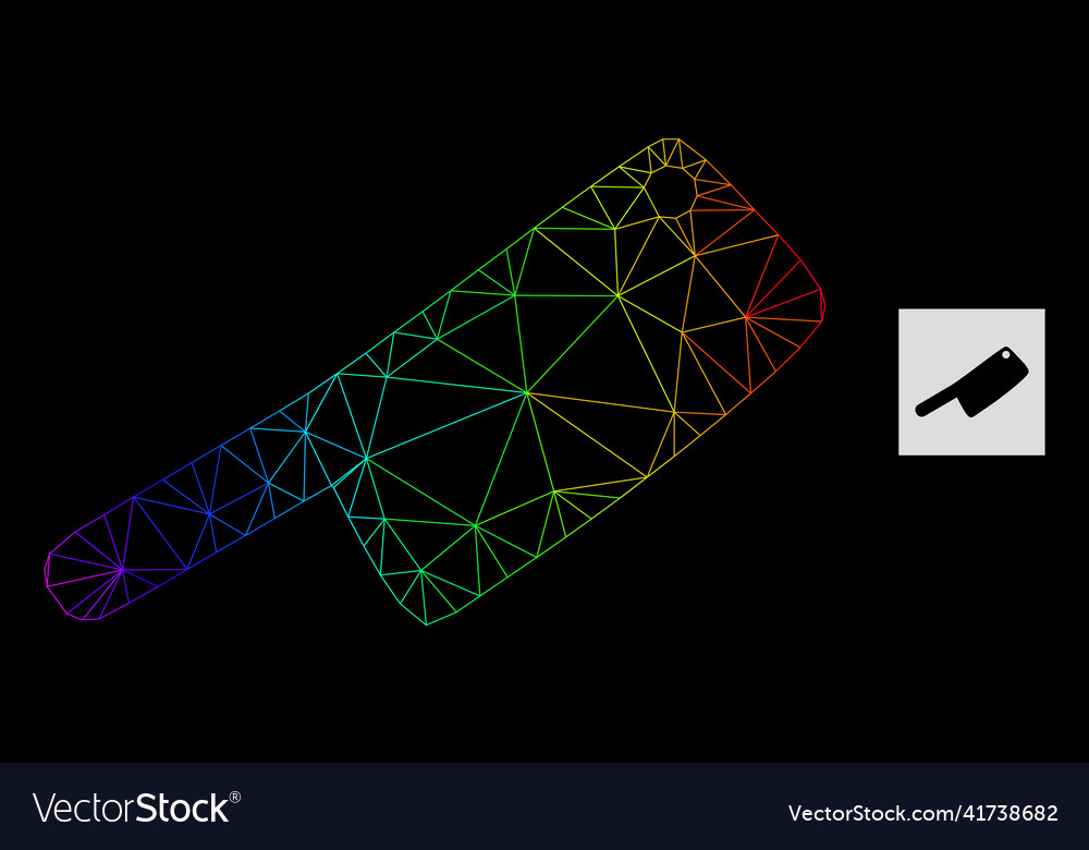 Spectral gradient polygonal network butchery knife