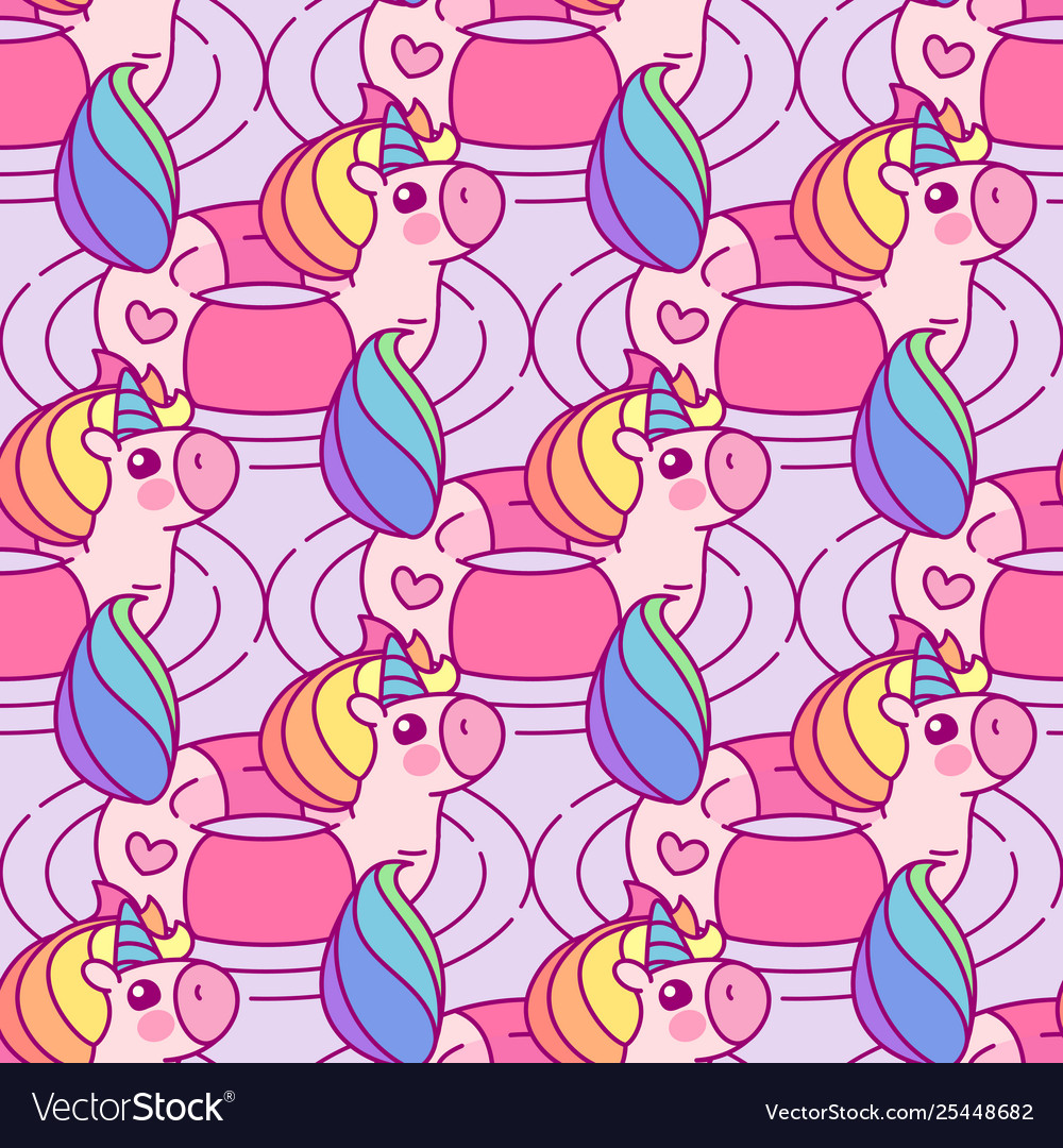 Unicorn seamless pattern vector image Unicorn seamless pattern