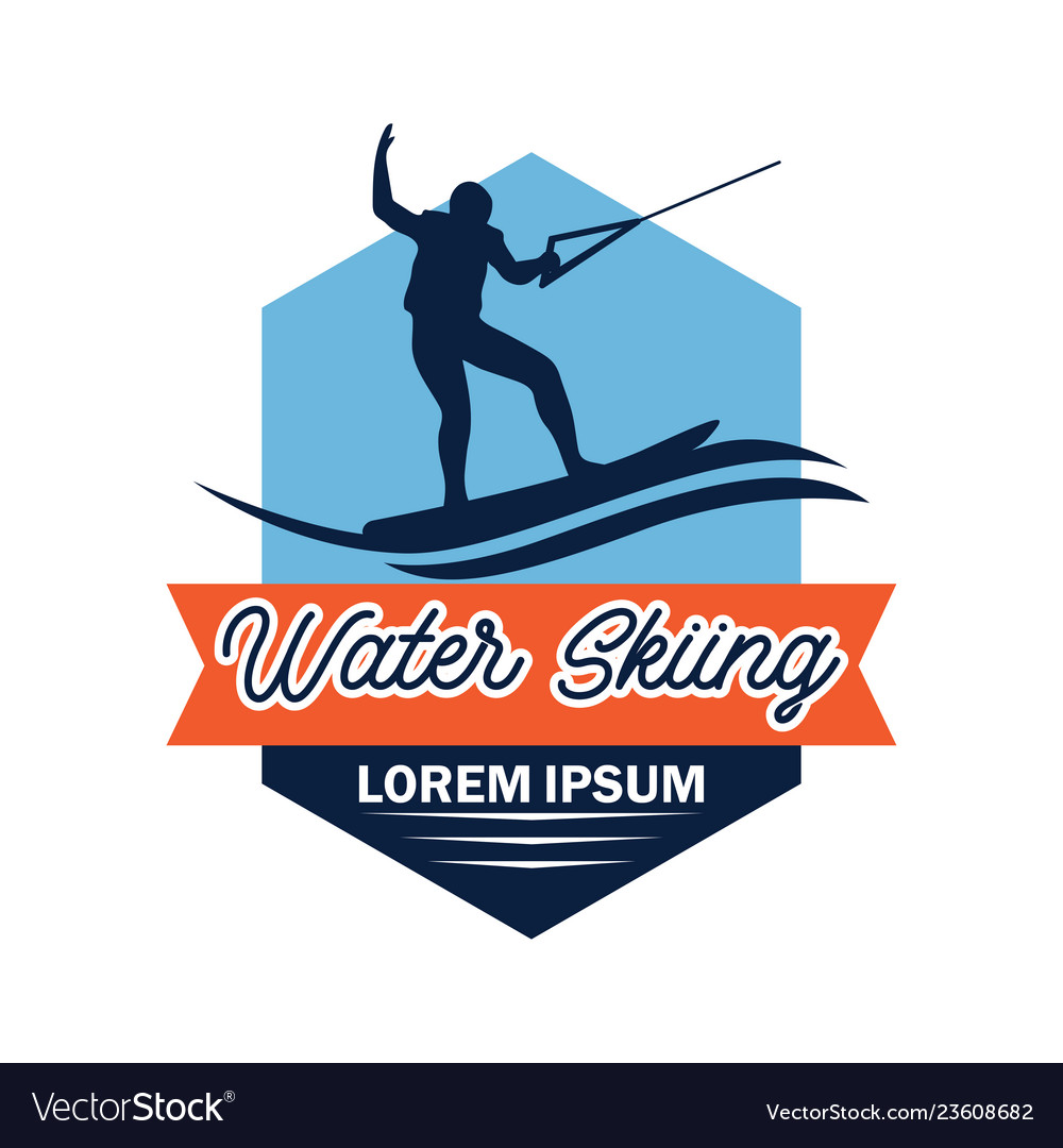 Water skiing logo with text space for your slogan