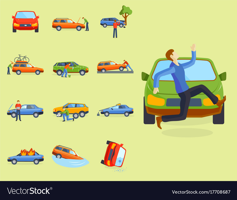 Car crash collision traffic insurance safety Vector Image