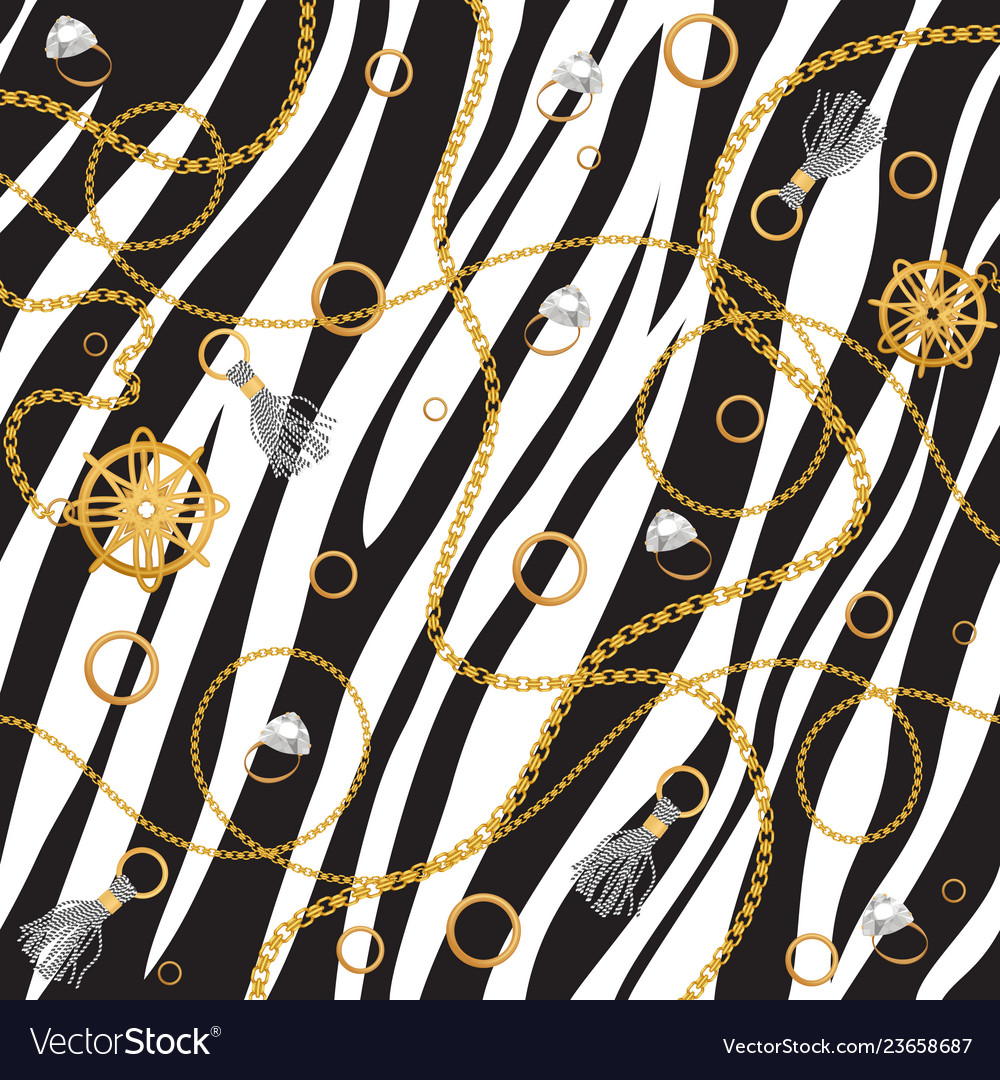 Chain seamless pattern luxury zebra animal skin