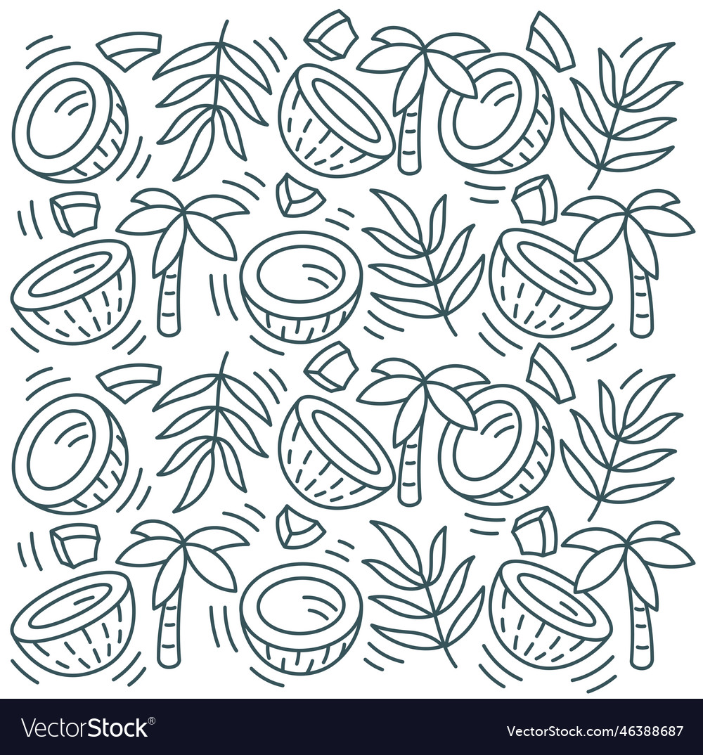 Coconut line square background pattern editable