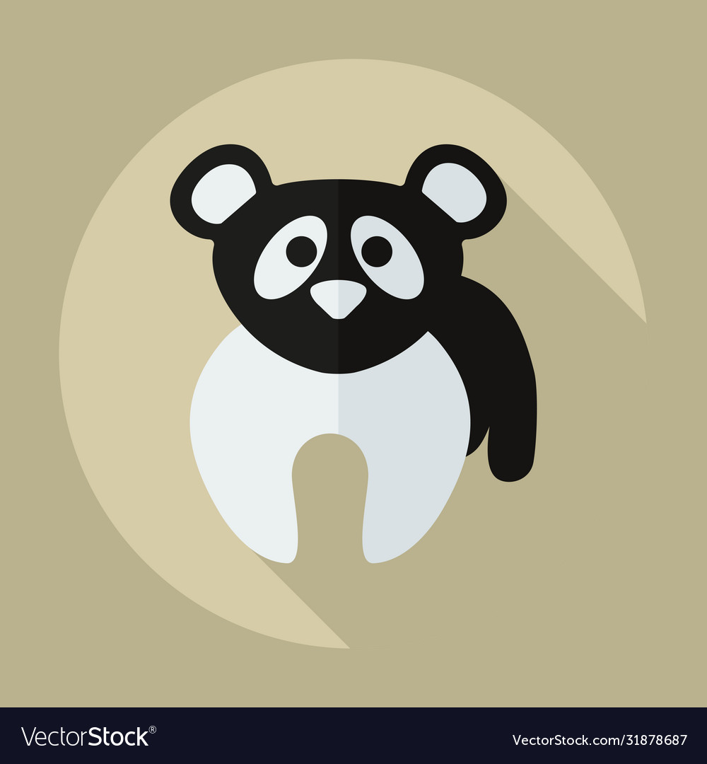 Flat modern design with shadow icons pandas Vector Image