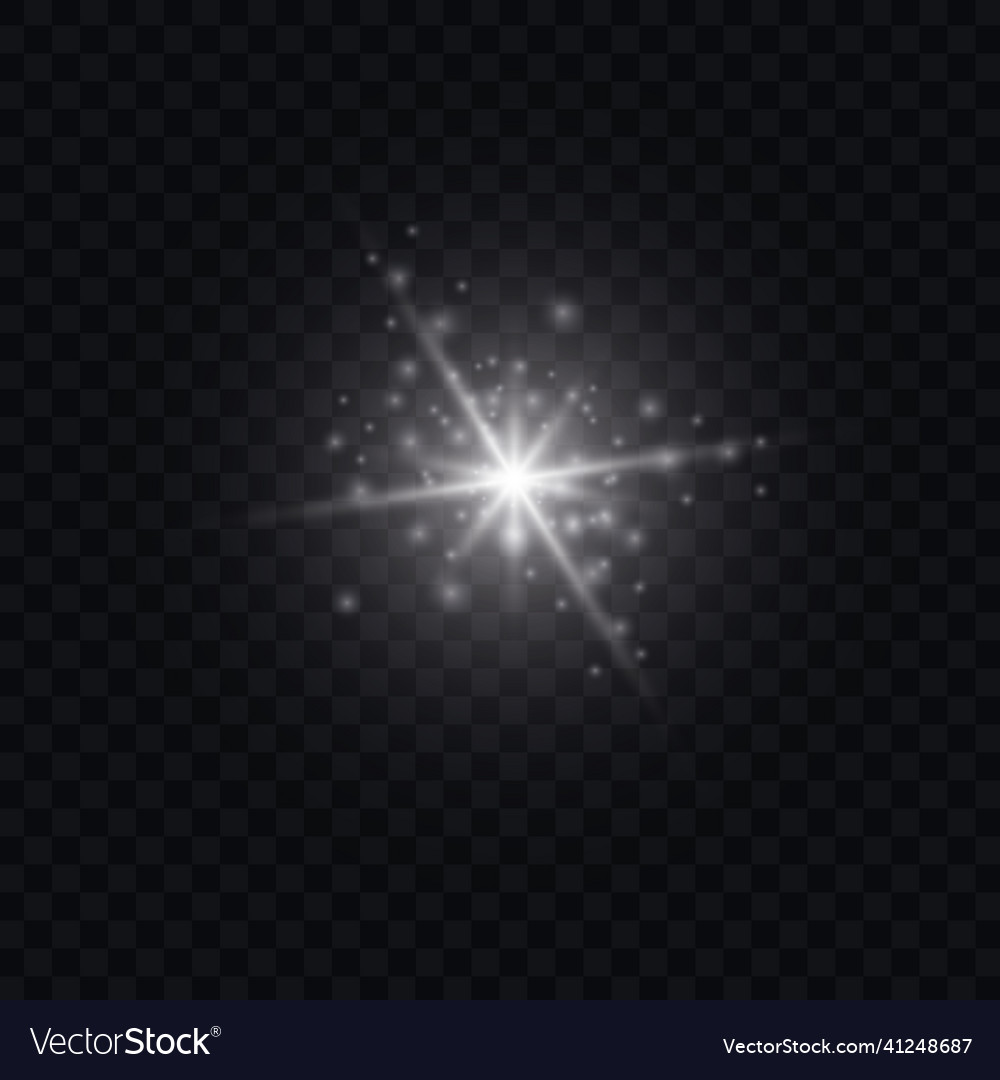 Glow light effect starburst with sparkles vector image Glow light effect starburst with sparkles