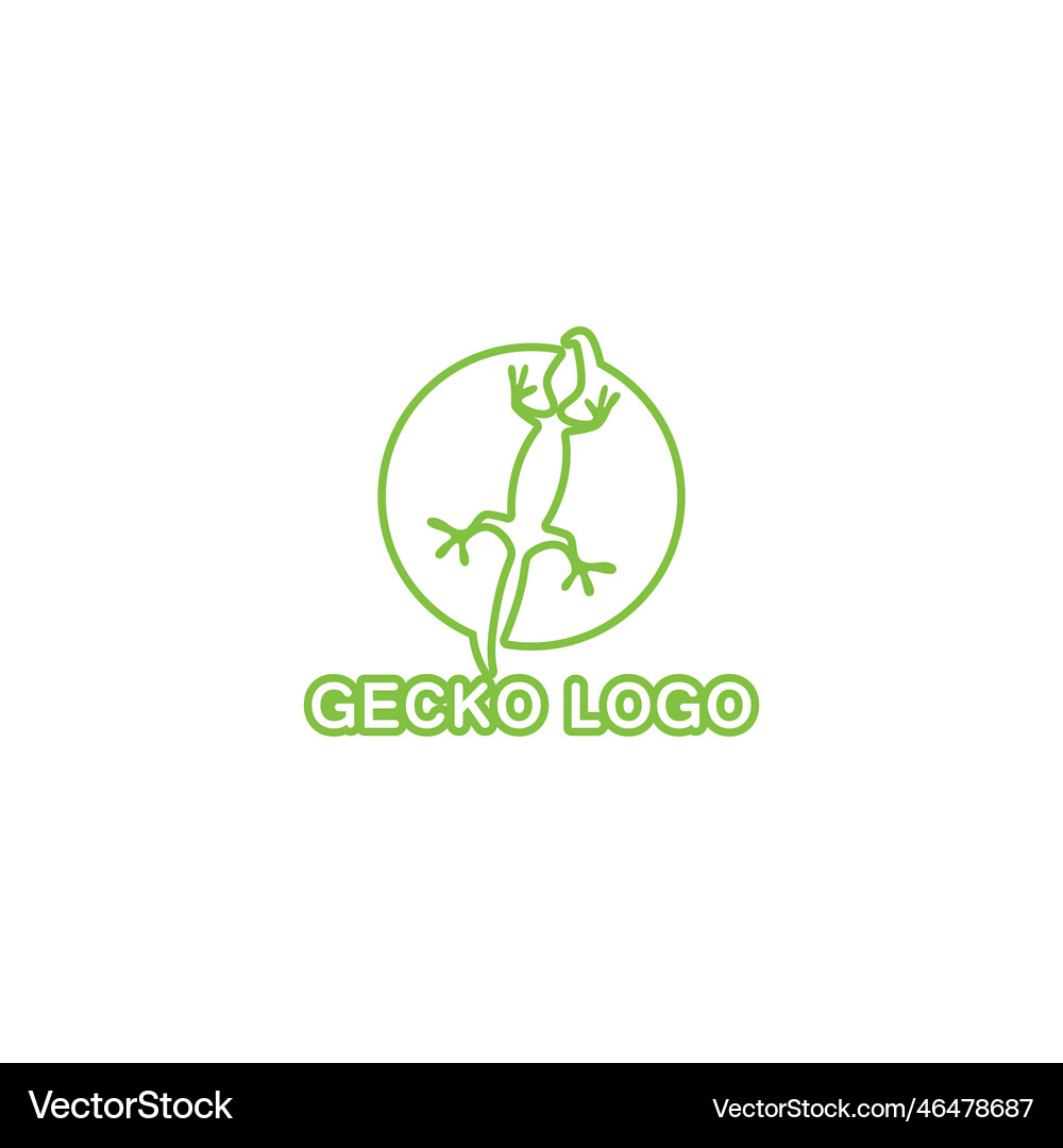 Lizard chameleon gecko silhouette black Royalty Free Vector